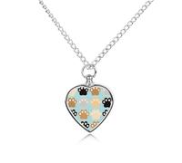 FekiLoot Cat Pawprints Urn Necklaces for Ashes Personalized Human Pet Cremation Jewelry Keepsake Locket Heart Pendant with Filling Kit Memorial Gift for Dog Cat Lover Women Men