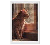 FekiLoot Cat Sitting on Windowsill Diamond Painting Kits for Adults Full Drill Diamond Dots Art for Beginners DIY 5d Square Gem Diamond Pictures Art Kits Crafts Home Wall Decoration Gift 8"x12"