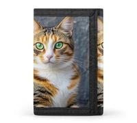 FekiLoot Cat Trifold Wallet Slim Credit Card Holder Stylish Trifold Billfold Minimalist Front Pocket Friendly Purses