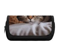 FekiLoot Cat Under Blanket Pencil Case Portable Zipper Large Capacity Pencil Bag Handheld Multi Function Portable Pencil Pouch Organizer for Family Office Supplies