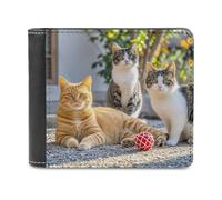 FekiLoot Cats Wallet Large Capacity Slim Bifold Wallet with Multiple Card Slots PU Leather Men Purse