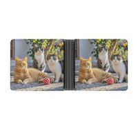 FekiLoot Cats Wallet Slim Leather Bifold Wallet Extra Capacity Wallets with Multiple Card Slots Men Billfold