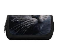 FekiLoot Cats with Yellow Eyes Pencil Case Office Pencil Box Large Capacity Pencil Box Pouch Holder Double Zipper Pencil Case Use to Organize Desktop And Plan Space Home Office