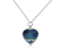 FekiLoot Celestial Night Sky Pet Cremation Jewelry for Ashes Personalized Dog Urn Necklace for Ashes Heart Pet Memorial Necklace Urn Pendant for Puppy Pets Memorial Keepsake Jewelry