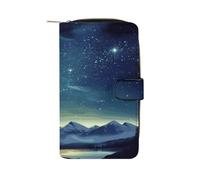 FekiLoot Celestial Night Sky Wallets for Women Large Capacity Credit Card Holder Ladies Phone Clutch PU Leather Travel Purse