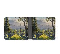 FekiLoot Cemetery Outside The City Wallet Slim PU Bifold Design Wallet with Multiple Card Slots Wallets Extra Capacity Pocket Wallets