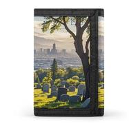 FekiLoot Cemetery Outside The City Wallet Slim Trifold Wallets with Multiple Card Slots Credit Card Holder Pocket Coin Purse
