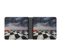 FekiLoot Checkered Flag Racing Wallet Slim PU Bifold Design Wallet with Multiple Card Slots Wallets Extra Capacity Pocket Wallets