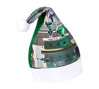FekiLoot Chemistry Lab Christmas Hats Adults Flip Sequin Xmas Hat Glittery Santa Claus Hat for New Year Party Headwear