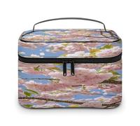 FekiLoot Cherry Blossom Makeup Bag Large Capacity Travel Cosmetic Bag Lightweight Hand-held Toiletry Bags Portable Cosmetic Pouch Cute Make Up Pouch for Women