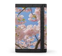 FekiLoot Cherry Blossom Men's Wallet Extra Capacity Trifold Wallet Thin & Stylish Trifold Card Holder with ID Window