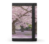 FekiLoot Cherry Blossom Men's Wallet Extra Capacity Trifold Wallet Thin & Stylish Trifold Card Holder with ID Window
