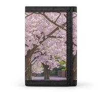 FekiLoot Cherry Blossom Trifold Wallet Slim Credit Card Holder Stylish Trifold Billfold Minimalist Front Pocket Friendly Purses