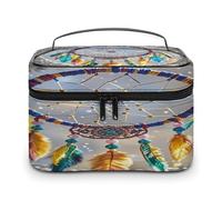 FekiLoot Cherry Dream Catcher Makeup Bag Large Capacity Travel Cosmetic Bag Lightweight Hand-held Toiletry Bags Portable Cosmetic Pouch Cute Make Up Pouch for Women