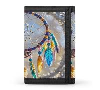 FekiLoot Cherry Dream Catcher Men's Wallet Extra Capacity Trifold Wallet Thin & Stylish Trifold Card Holder with ID Window