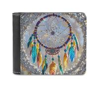 FekiLoot Cherry Dream Catcher Wallet Large Capacity Slim Bifold Wallet with Multiple Card Slots PU Leather Men Purse