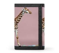 FekiLoot Cherry Giraffe Men's Wallet Extra Capacity Trifold Wallet Thin & Stylish Trifold Card Holder with ID Window