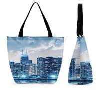 FekiLoot Chicago Skyline Tote Bag Beach Bag Shopping Bags