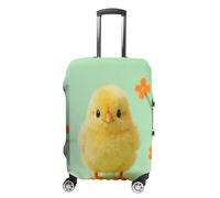 FekiLoot Chick & Flower Travel Luggage Cover Stretchable Airplane Suitcase Protector Sleeve Universal Washable Fit for 19-32 Inch Checked Baggage,Water Resistant Durable Luggage Protector X-Large
