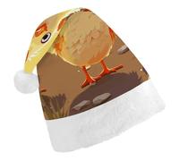FekiLoot Chicken Chick Christmas Hat Cap with Plush Trim Warm Xmas Hats Headwear for Winter Holiday Party Supply