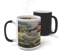 FekiLoot Chickens And Farm Mug Heat Sensitive Coffee Mugs Colour Changing Magical Coffee Tea Cup Funny Art Mug Sublimation Mugs Novelty Ceramic Cup for Women Men 11oz