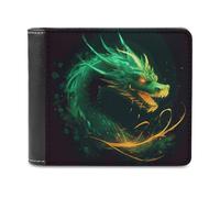 FekiLoot Chinese Dragon Wallet Large Capacity Slim Bifold Wallet with Multiple Card Slots PU Leather Men Purse