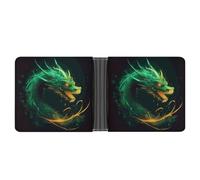 FekiLoot Chinese Dragon Wallet Slim PU Bifold Design Wallet with Multiple Card Slots Wallets Extra Capacity Pocket Wallets