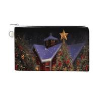 FekiLoot Christmas Cheer Coin Purse,Travel Portable Keychain Wallet Canvas Coin Wallets Mini Zipper Tool Bag Lightweight Change Purse