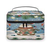 FekiLoot Christmas Cheer Makeup Bag Large Capacity Travel Cosmetic Bag Lightweight Hand-held Toiletry Bags Portable Cosmetic Pouch Cute Make Up Pouch for Women
