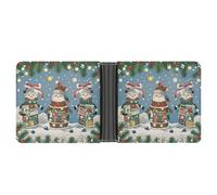 FekiLoot Christmas Cheer Wallet Slim Leather Bifold Wallet Extra Capacity Wallets with Multiple Card Slots Men Billfold