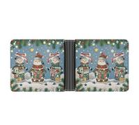 FekiLoot Christmas Cheer Wallet Slim PU Bifold Design Wallet with Multiple Card Slots Wallets Extra Capacity Pocket Wallets