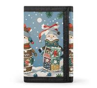 FekiLoot Christmas Cheer Wallet Slim Trifold Wallets with Multiple Card Slots Credit Card Holder Pocket Coin Purse
