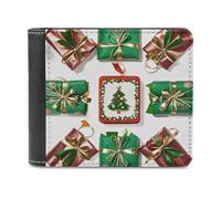 FekiLoot Christmas Gift Wrapping Wallet Large Capacity Slim Bifold Wallet with Multiple Card Slots PU Leather Men Purse