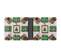 FekiLoot Christmas Gift Wrapping Wallet Slim PU Bifold Design Wallet with Multiple Card Slots Wallets Extra Capacity Pocket Wallets