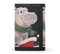 FekiLoot Christmas Hippo Slim Wallet Trifold Wallet Credit Card Holder Wallets Stylish Money Clip for Men Women