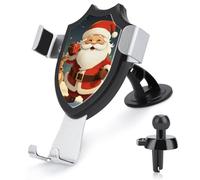 FekiLoot Christmas Santa Claus Car Phone Mount for Dashboard/Vent/Windshield Auto-Clamping Gravity Sensor Truck Stand Cradle 90° Rotation Phone Holder Fits 4-6" Phones