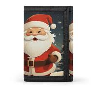 FekiLoot Christmas Santa Claus Trifold Wallet Slim Minimalist Front Pocket Men's Passcase Wallet Credit Card Holder