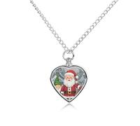 FekiLoot Christmas Traditional Gnome Urn Necklace for Ashes Heart Cremation Jewelry Memorial Keepsake Pendant Locket Ash Holder Memory Jewelry for Women Men to Hold Ashes of Loved Ones