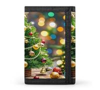 FekiLoot Christmas Tree And Bells Wallet Slim Trifold Wallets with Multiple Card Slots Credit Card Holder Pocket Coin Purse