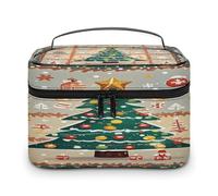 FekiLoot Christmas Tree Mat Makeup Bag Large Capacity Travel Cosmetic Bag Lightweight Hand-held Toiletry Bags Portable Cosmetic Pouch Cute Make Up Pouch for Women