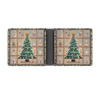 FekiLoot Christmas Tree Mat Wallet Slim PU Bifold Design Wallet with Multiple Card Slots Wallets Extra Capacity Pocket Wallets