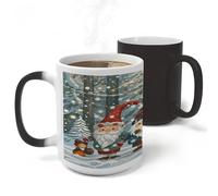 FekiLoot Christmas Winter Gnomes Mug Heat Sensitive Coffee Mugs Colour Changing Magical Coffee Tea Cup Funny Art Mug Sublimation Mugs Novelty Ceramic Cup for Women Men 11oz