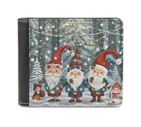 FekiLoot Christmas Winter Gnomes Wallet Large Capacity Slim Bifold Wallet with Multiple Card Slots PU Leather Men Purse