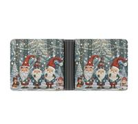 FekiLoot Christmas Winter Gnomes Wallet Slim Leather Bifold Wallet Extra Capacity Wallets with Multiple Card Slots Men Billfold