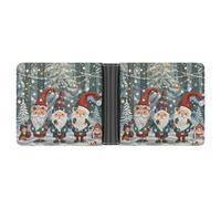 FekiLoot Christmas Winter Gnomes Wallet Slim PU Bifold Design Wallet with Multiple Card Slots Wallets Extra Capacity Pocket Wallets