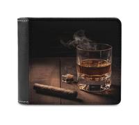 FekiLoot Cigar & Whiskey Wallet Fashionable Slim Leather Wallet with Multiple Card Slots And Hidden Compartments Wallets