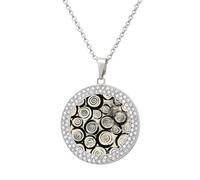 FekiLoot Circular Swirl Pattern Pendant Necklace for Women Men Elegant Diamond Circle Necklaces with 19.7 Inch Chain, Zinc Diamond Jewelry for Birthday Christmas Valentine's Day Gift, One size, Zinc