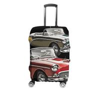 FekiLoot Classic Car Roadsters Old Fashioned Travel Luggage Cover Anti-Scratch Suitcase Cover Elastic Luggage Protector Fits 19-28 Inch Case, white, Small, Stylish