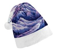FekiLoot Clouds over The Castle Christmas Hat Cap with Plush Trim Warm Xmas Hats Headwear for Winter Holiday Party Supply