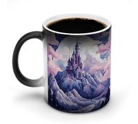 FekiLoot Clouds over The Castle Color Changing Mug Heat Changing Mug Ceramic Mug Heat Reactive Black Mug Tea Cup Message Appears As It Heats Birthday Holiday Gift for Family Friend